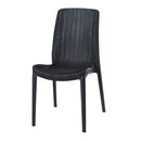 Lagoon Rue Grey/Black/Brown/Tan/Metallic Bronze/Pearl Green/White Stack-able Rattan Dinning Chair  4 Pcs Set