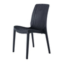Lagoon Rue Grey/Black/Brown/Tan/Metallic Bronze/Pearl Green/White Stack-able Rattan Dinning Chair  4 Pcs Set
