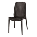 Lagoon Rue Grey/Black/Brown/Tan/Metallic Bronze/Pearl Green/White Stack-able Rattan Dinning Chair  4 Pcs Set