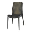 Lagoon Rue Grey/Black/Brown/Tan/Metallic Bronze/Pearl Green/White Stack-able Rattan Dinning Chair  4 Pcs Set