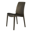 Lagoon Rue Grey/Black/Brown/Tan/Metallic Bronze/Pearl Green/White Stack-able Rattan Dinning Chair  4 Pcs Set