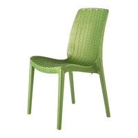 Lagoon Rue Grey/Black/Brown/Tan/Metallic Bronze/Pearl Green/White Stack-able Rattan Dinning Chair  4 Pcs Set