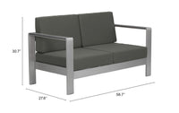 Zuo Modern Cosmopolitan Sofa in Dark Gray