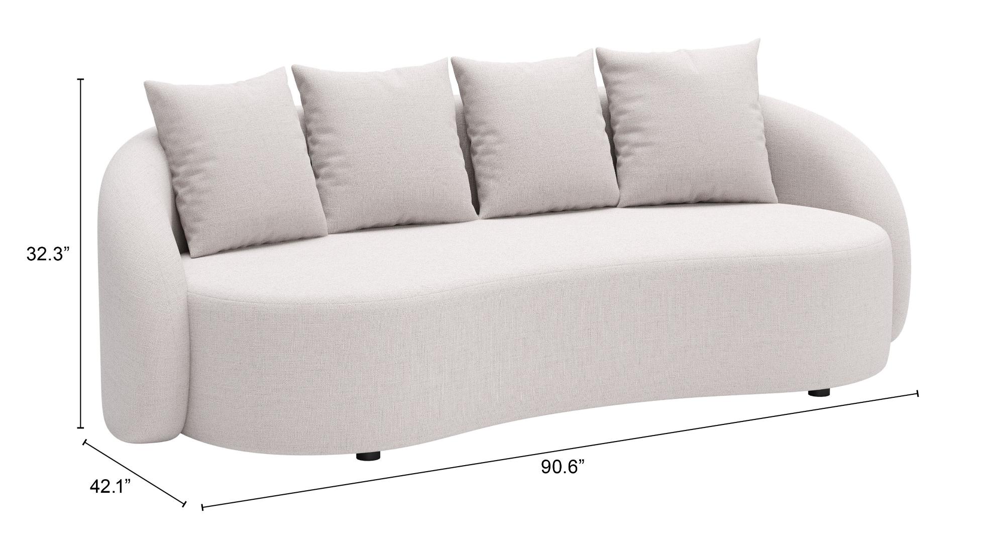 Zuo Modern Sunny Isles Sofa in Beige