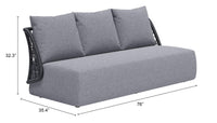 Zuo Modern Mekan Sofa in Gray