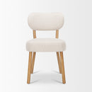 Mercana Owen Dining Chair With Medium Brown Wood and Beige Fabric