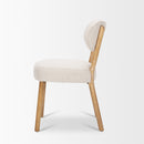 Mercana Owen Dining Chair With Medium Brown Wood and Beige Fabric