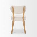 Mercana Owen Dining Chair With Medium Brown Wood and Beige Fabric