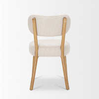 Mercana Owen Dining Chair With Medium Brown Wood and Beige Fabric