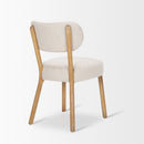 Mercana Owen Dining Chair With Medium Brown Wood and Beige Fabric