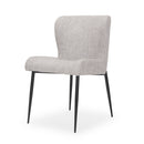 Mercana Hartt Dining Chair with Matte Black Metal Frame and Gray Fabric