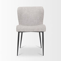 Mercana Hartt Dining Chair with Matte Black Metal Frame and Gray Fabric
