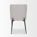 Mercana Hartt Dining Chair with Matte Black Metal Frame and Gray Fabric