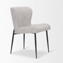Mercana Hartt Dining Chair with Matte Black Metal Frame and Gray Fabric