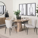 Mercana Hartt Dining Chair with Matte Black Metal Frame and Gray Fabric