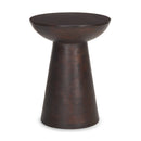 Mercana Novell Dark Brown Wood Pedestal Accent Table