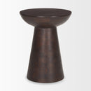 Mercana Novell Dark Brown Wood Pedestal Accent Table