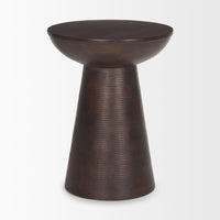 Mercana Novell Dark Brown Wood Pedestal Accent Table