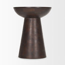 Mercana Novell Dark Brown Wood Pedestal Accent Table
