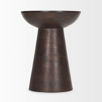 Mercana Novell Dark Brown Wood Pedestal Accent Table