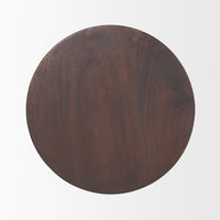 Mercana Novell Dark Brown Wood Pedestal Accent Table