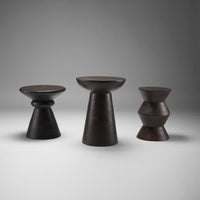 Mercana Novell Dark Brown Wood Pedestal Accent Table