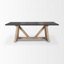 Mercana Rialto Rectangular Two-Tone Black and Brown Solid Wood Dining Table