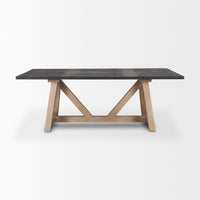Mercana Rialto Rectangular Two-Tone Black and Brown Solid Wood Dining Table