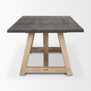 Mercana Rialto Rectangular Two-Tone Black and Brown Solid Wood Dining Table