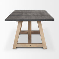 Mercana Rialto Rectangular Two-Tone Black and Brown Solid Wood Dining Table