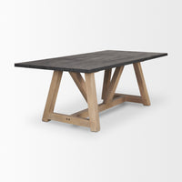 Mercana Rialto Rectangular Two-Tone Black and Brown Solid Wood Dining Table