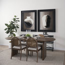 Mercana Isla Oval Dining Table With Dark Brown Wood Top & Arched Legs