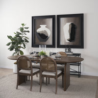 Mercana Isla Oval Dining Table With Dark Brown Wood Top & Arched Legs