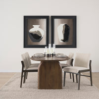 Mercana Isla Oval Dining Table With Dark Brown Wood Top & Arched Legs