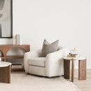 Mercana Rumer Dark Brown Wood With White Marble Side Table