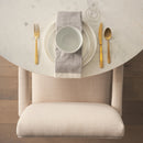 Mercana Allyson 48" Round Brown Wood Pedestal with White Marble Top Dining Table