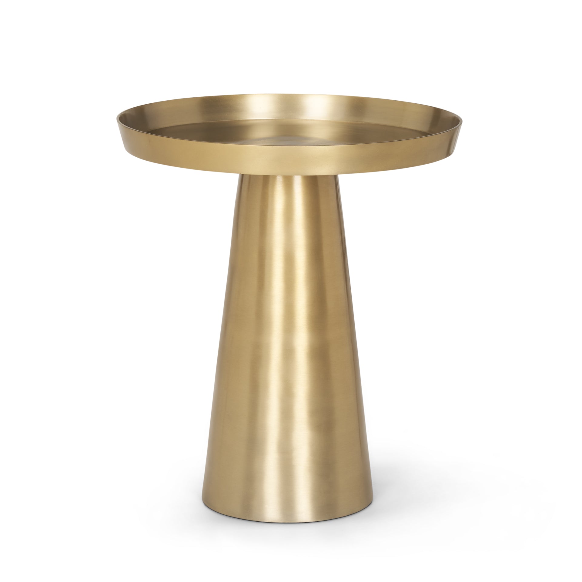 Mercana Roland Satin Brass Cast Aluminum Metal Accent Table