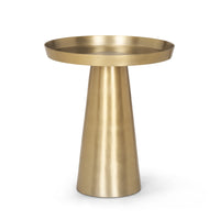 Mercana Roland Satin Brass Cast Aluminum Metal Accent Table