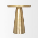 Mercana Roland Satin Brass Cast Aluminum Metal Accent Table