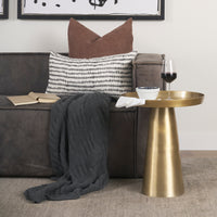 Mercana Roland Satin Brass Cast Aluminum Metal Accent Table