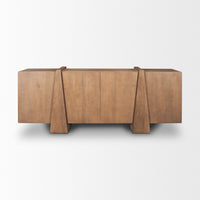 Mercana Eula Medium Brown Wood 4-Door Sideboard