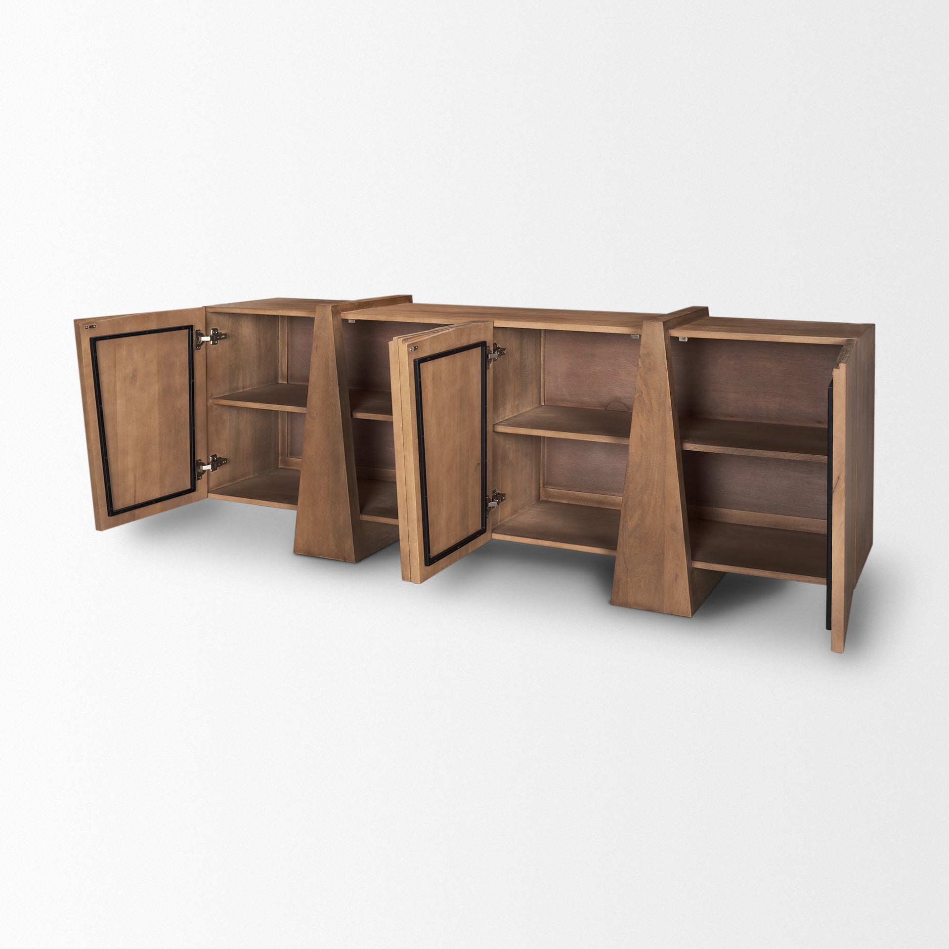 Mercana Eula Medium Brown Wood 4-Door Sideboard