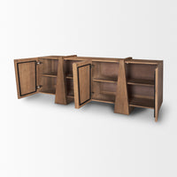 Mercana Eula Medium Brown Wood 4-Door Sideboard