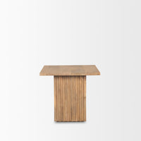 Mercana June Light Brown Wood With Fluting Square Side Table