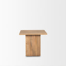 Mercana June Light Brown Wood With Fluting Square Side Table
