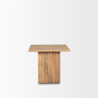 Mercana June Light Brown Wood With Fluting Square Side Table