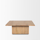 Mercana June Light Brown Wood With Fluting Square Coffee Table