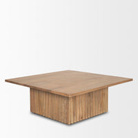 Mercana June Light Brown Wood With Fluting Square Coffee Table