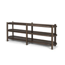 Mercana Romi Dark Brown Wood With 3 Shelves Oval Console Table