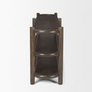 Mercana Romi Dark Brown Wood With 3 Shelves Oval Console Table